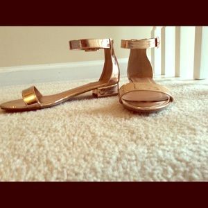 Rose gold metallic sandals